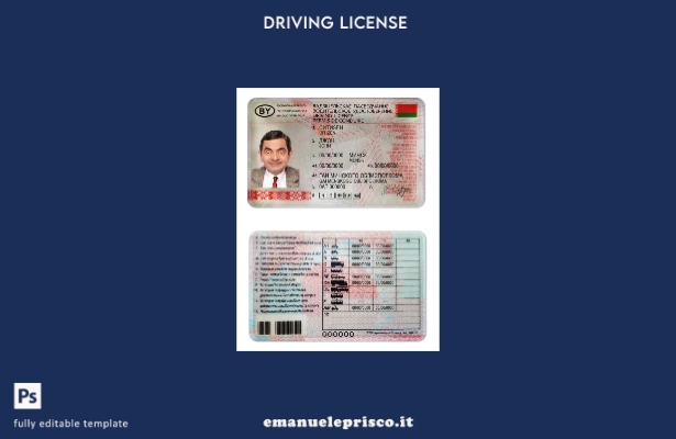 verified style modello di patente di guida bielorussa in stile verificato template